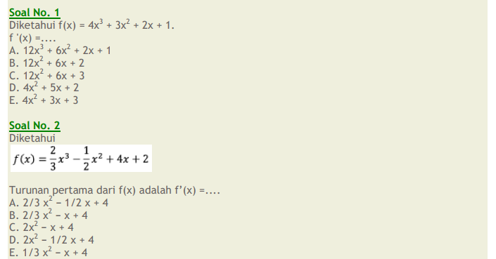 [PDF] Contoh Soal Turunan Fungsi Aljabar Download Ebook