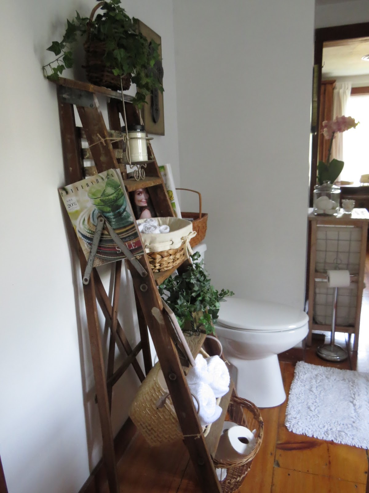 The Long Awaited Home Vintage Ladder in the Bathroom