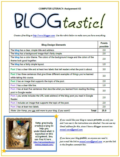 Vamp's Blog of Awesomeness: Blogging Assignment