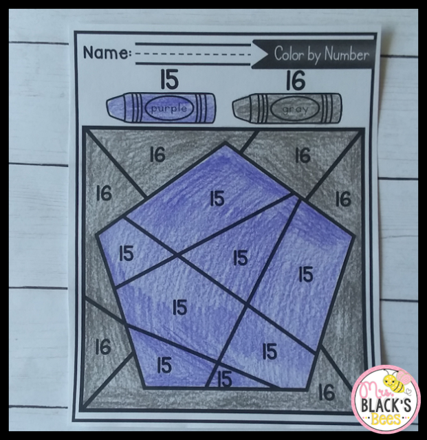 Shapes Color by Number Mrs. Black's Bees