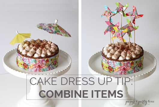Dress up your store bought cake by combining items
