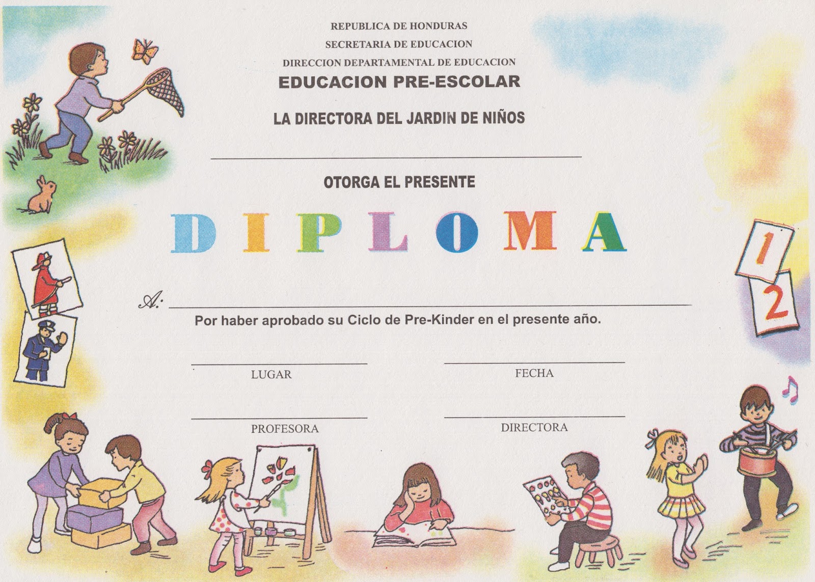 certificados para niños