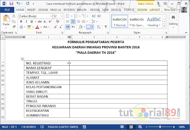 Cara membuat formulir pendaftaran di Microsoft word. Cara membuat formulir pendaftaran di Microsoft word.