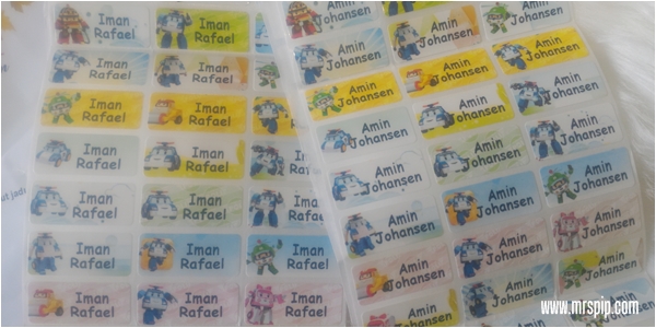 Buat sticker nama untuk anak-anak