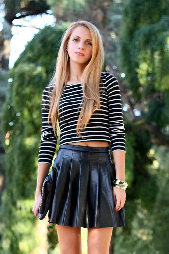 LEATHER SKATER SKIRT KARAMODE