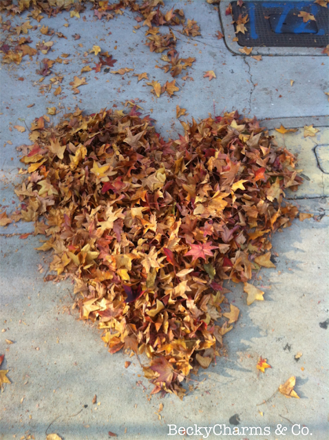Fall leaves in San Diego in a heart shape from el Barrio Logan, fall, autumn, leaves, san diego, beckycharms