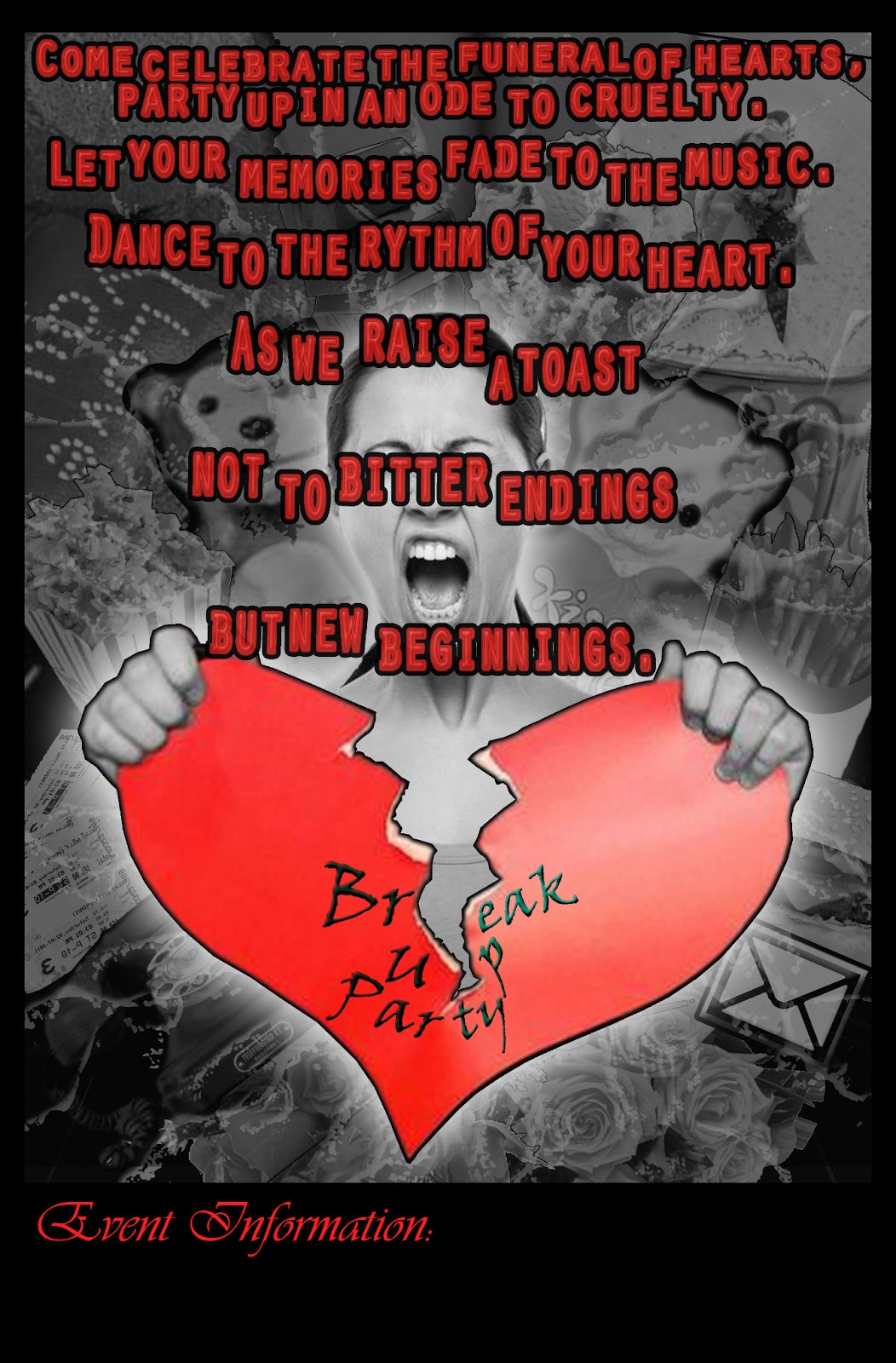 Barbaric Expression Break Up Party Poster Design