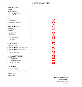 Contoh Biodata Diri Terbaru dan Lengkap