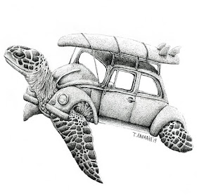 02-A-Turtle-s-Surfing-Weekend-Tim-Andraka-Funny-Animals-www-designstack-co