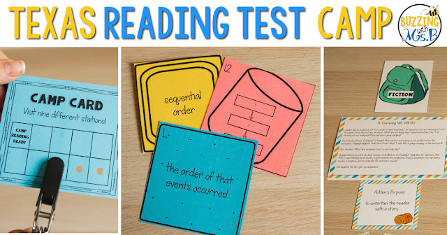 Setting up a test review camp, whether it's for STAAR or any other state test, can be fun and low-stress! Games and camp-themed activities are great motivation for elementary school students. Whether you're planning a reading, writing, science, or math camp, read about ideas for setting up the camp, organizing, decorating, planning hands-on activities, and fun tips for making your test prep camp a hit! https://www.teacherspayteachers.com/Product/Camp-Reading-Ready-Texas-State-Reading-Test-Prep-Review-3732363