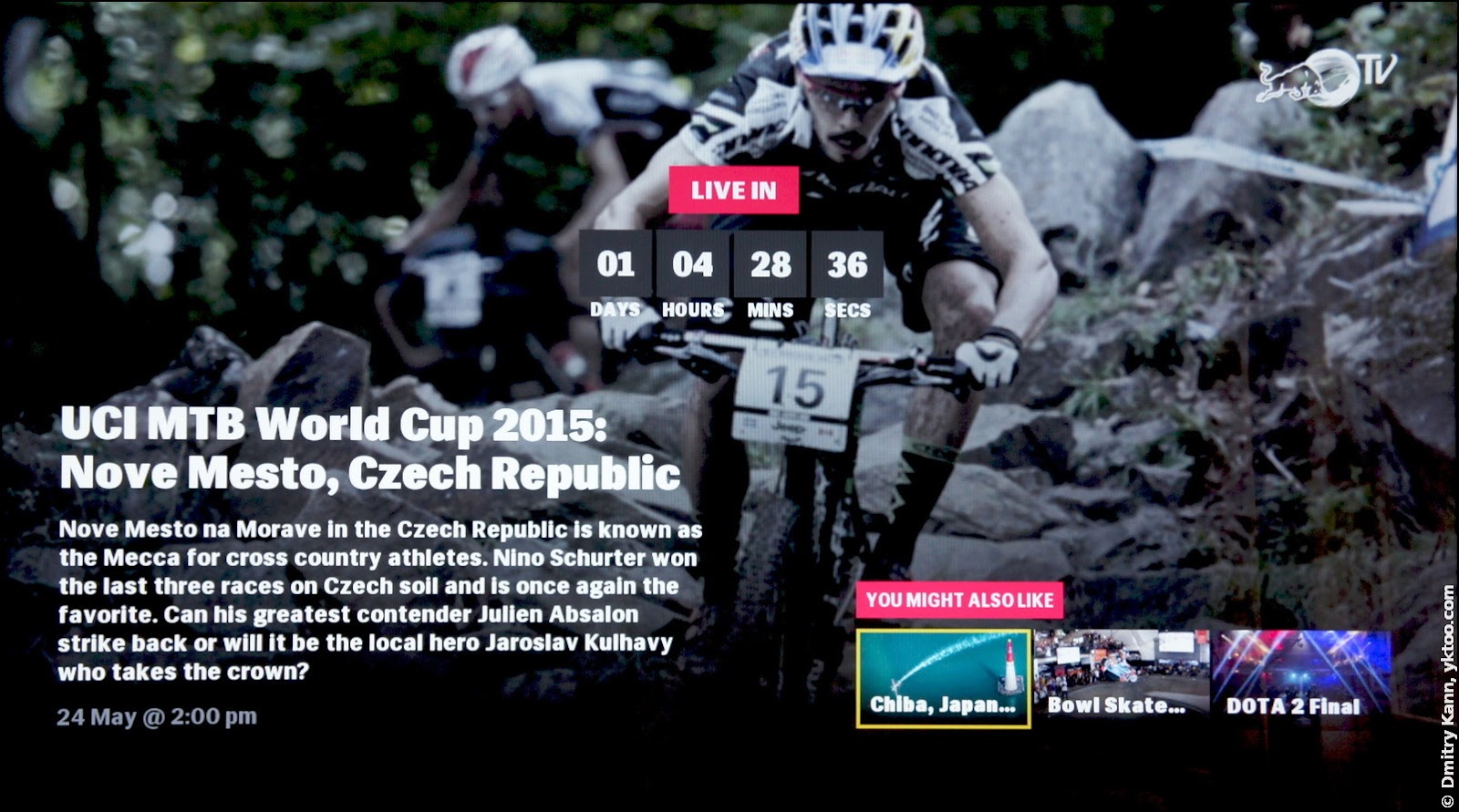 Red Bull TV: обратный отсчёт перед трансляцией.