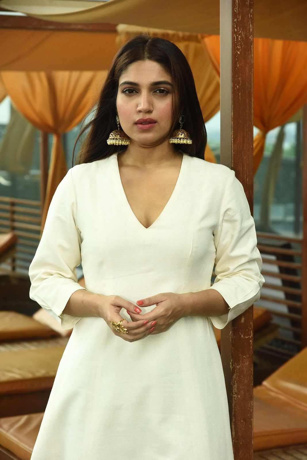 Bhumi Pednekar Looks Hot in White Dress At Film â€œShubh Mangal Savdhanâ€ Promotions in Mumbai