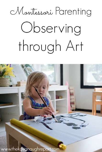 Observing artistic expression with a Buddha Zen Scroll. As a Montessori parent, it's important to take time to observe your child. This mess free painting set makes that easy.