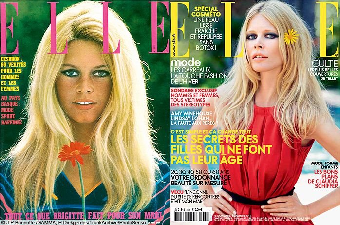 Fashion & Beauty: Brigitte Bardot 1967 / Claudia Schiffer 2011