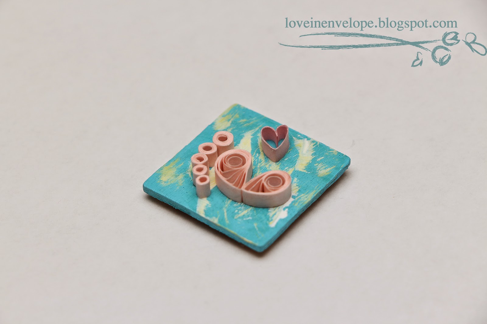 love in envelope quilled baby shower wooden magnet favors baby girl