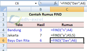 Cara Menggunakan Rumus Find Untuk Mencari Posisi Atau Urutan Huruf Dari Sebuah String Dalam Excel Adhe Pradiptha