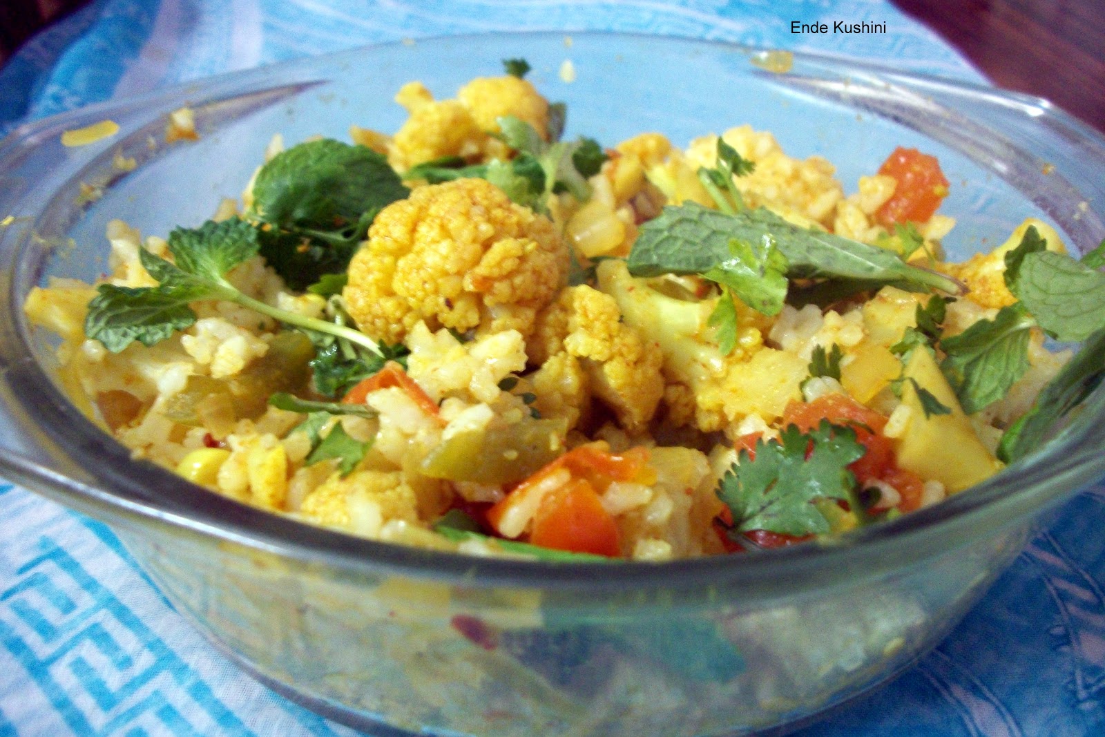Ende Kushini Cauliflower Capsicum Bhaji