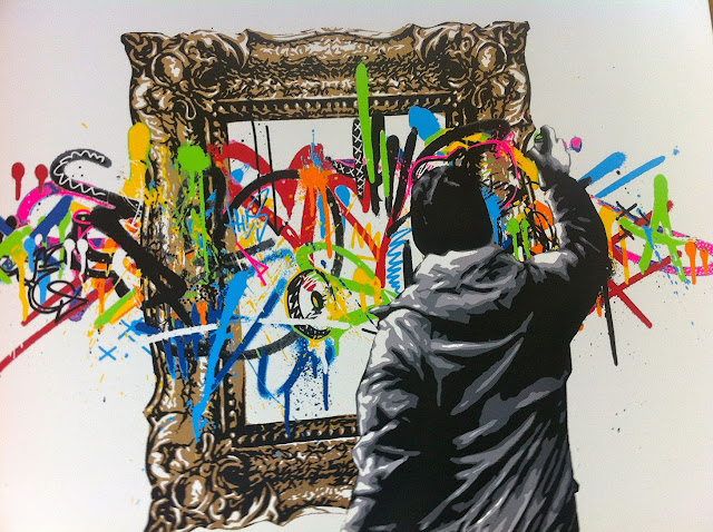 "Framed" New Limited Edition Screen Print By Norwegian Street Artist Martin Whatson. 2