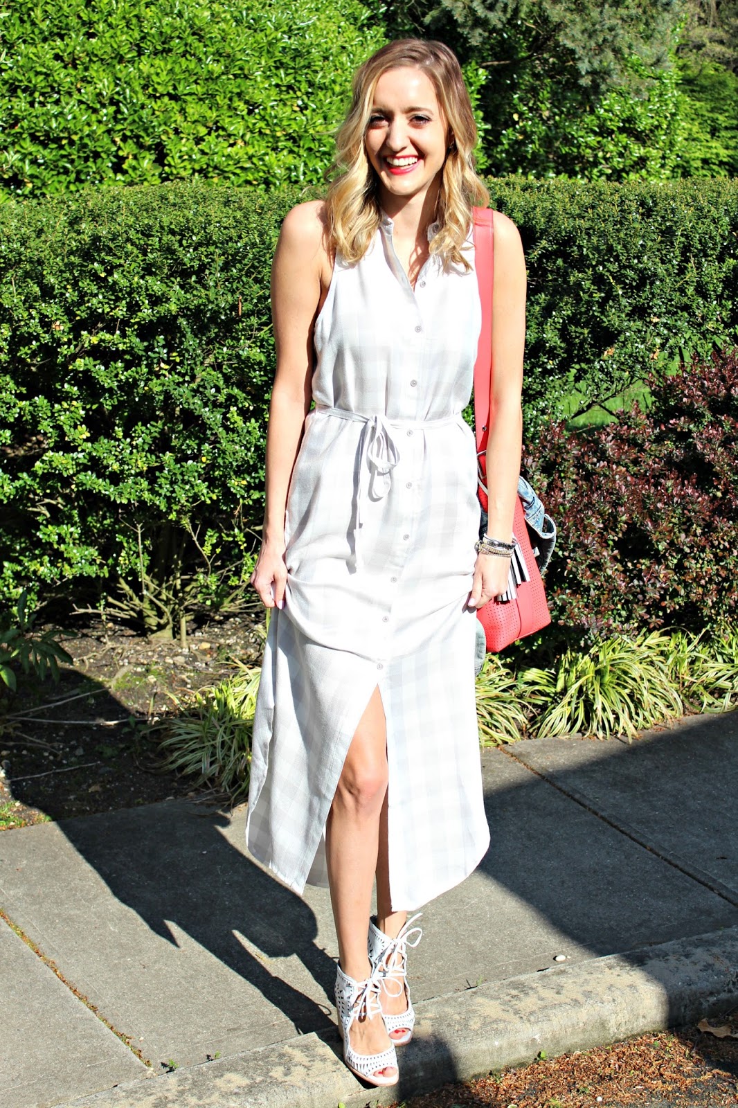 Michelle's Pa(i)ge Fashion Blogger based in New York GINGHAM SHIRT DRESS