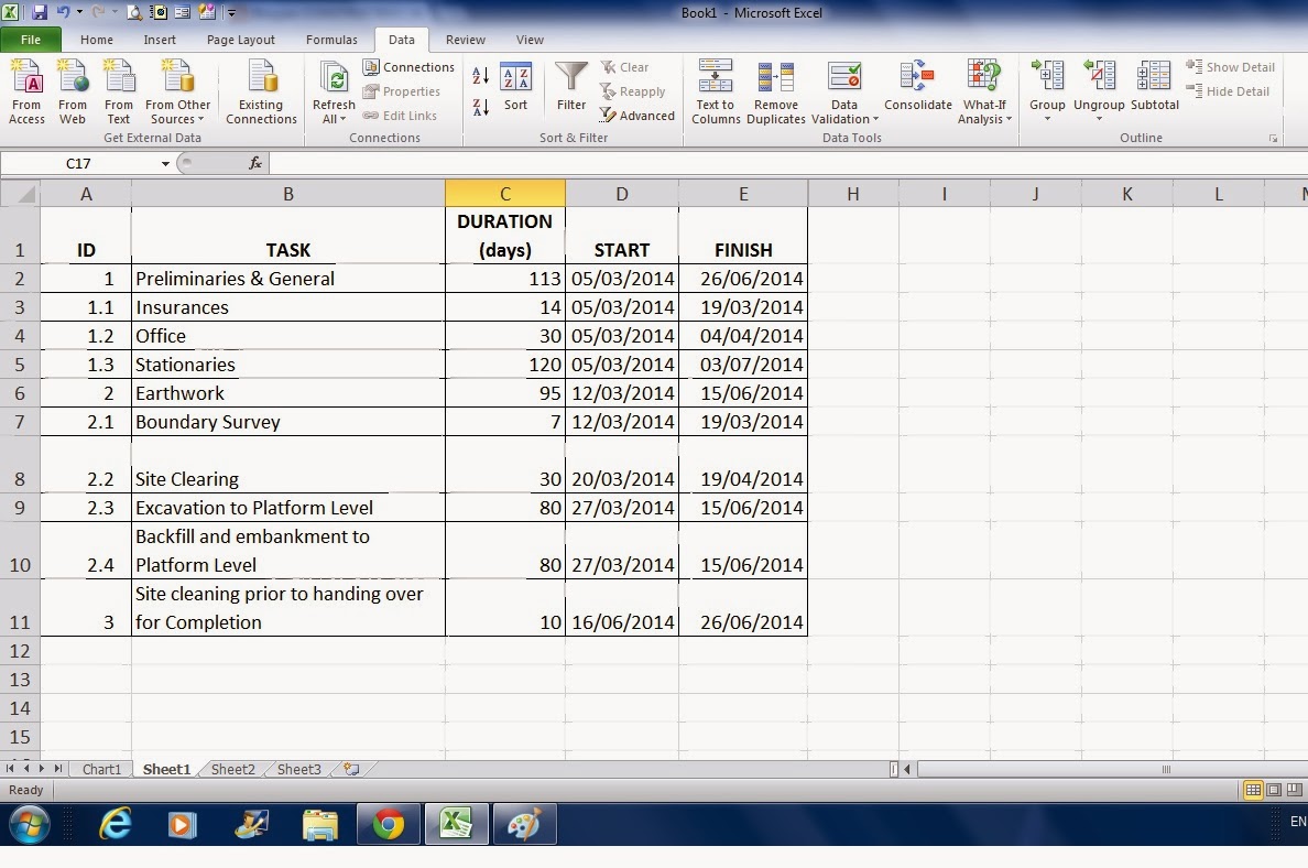 CONSTRUCTION MANAGER: How to Create A Work program with Microsoft Excel ...