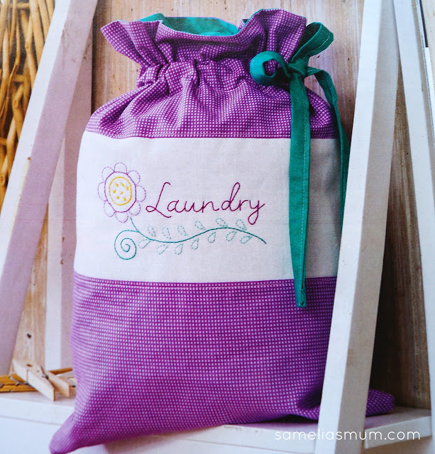 EMBROIDERY Travel Laundry Bag {Free Pattern} Samelia's Mum