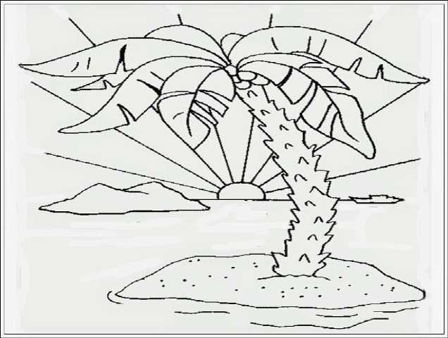 10 Sketsa Gambar Mewarnai Pemandangan Alam Pantai 1 Mudah Digambar