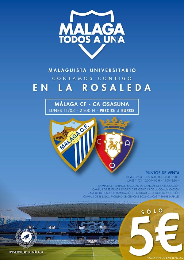Málaga, ante el Osasuna… ¡Todos a Una!