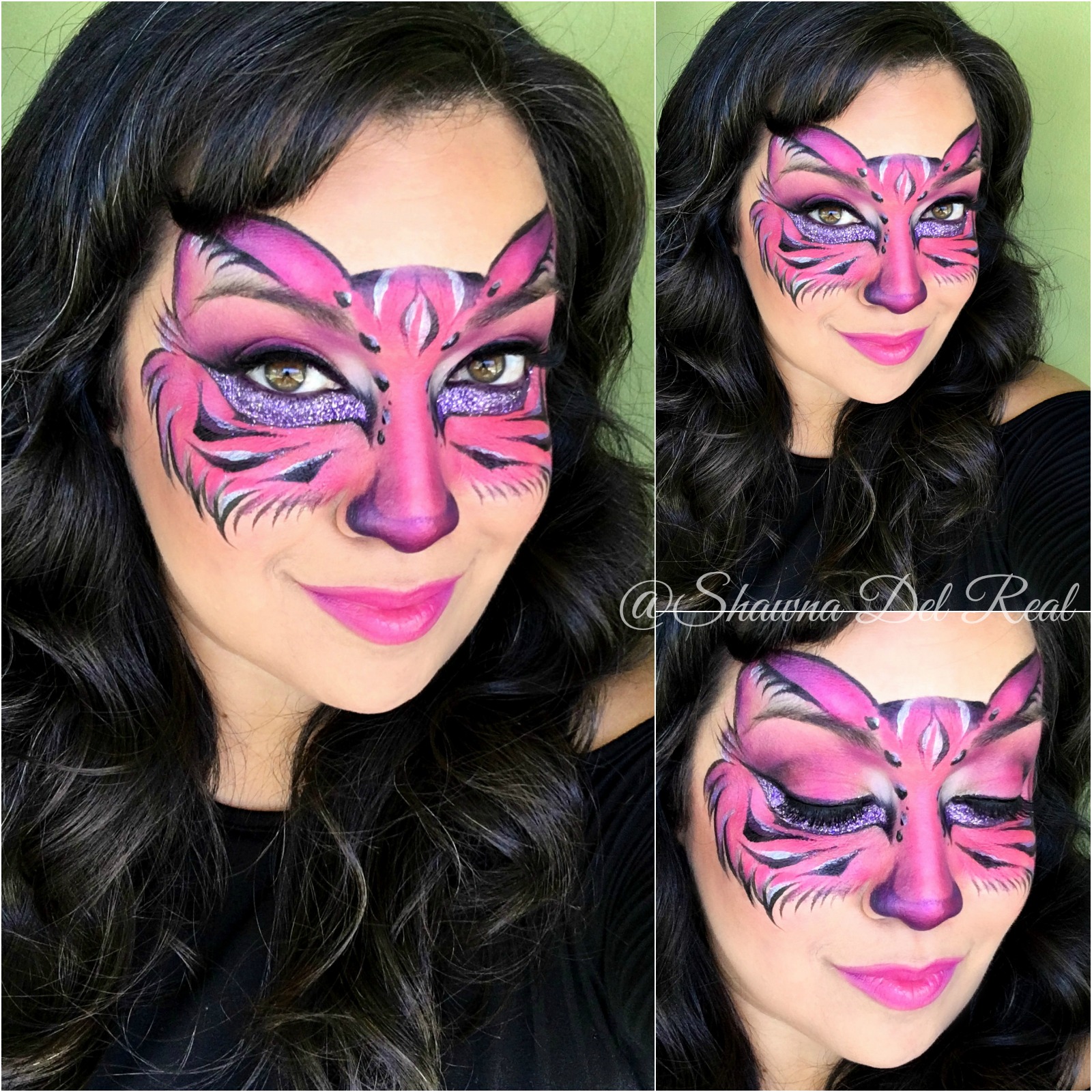 Pink tiger face paint  Tiger face paints, Face painting, Face painting  designs