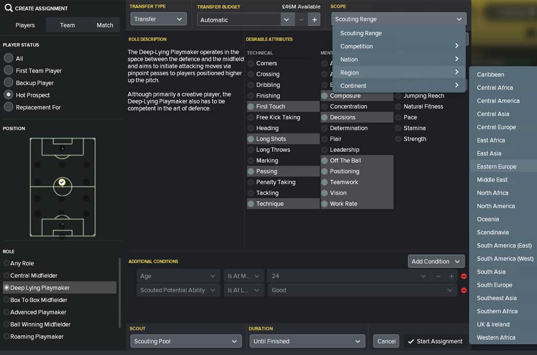 Target smaller clubs in Football Manager to find good newgens