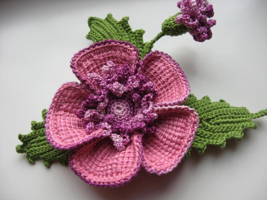 Crochet Knitting Handicraft: CROCHET BROOCH