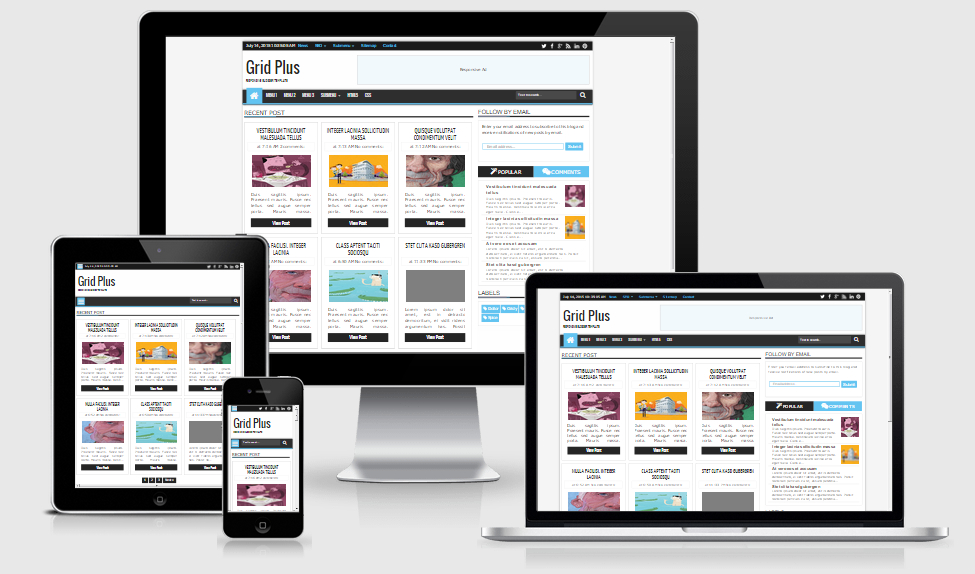 Grid Blogger Templates Grid Plus Responsive Blogger Template V1 - Blogger Spice