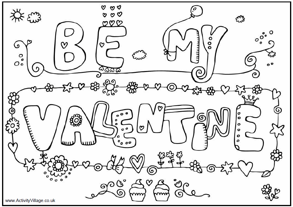 valentine card coloring pages - photo #37