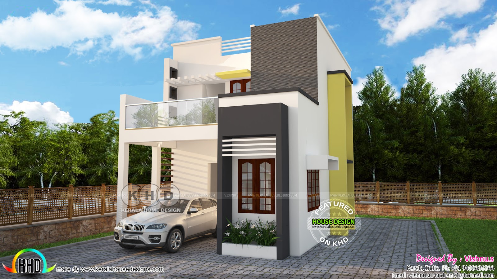 1350 Square Feet Flat Roof 3 Bedroom Home Kerala Home Design And 