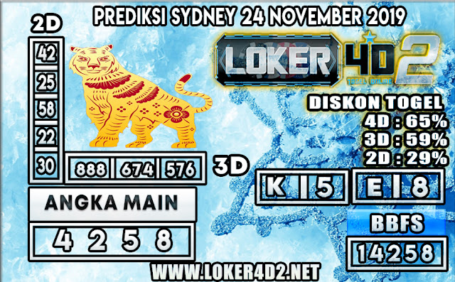 PREDIKSI TOGEL SYDNEY LOKER4D2 24 NOVEMBER 2019