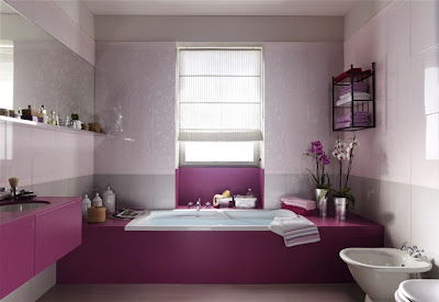 purple color bathroom