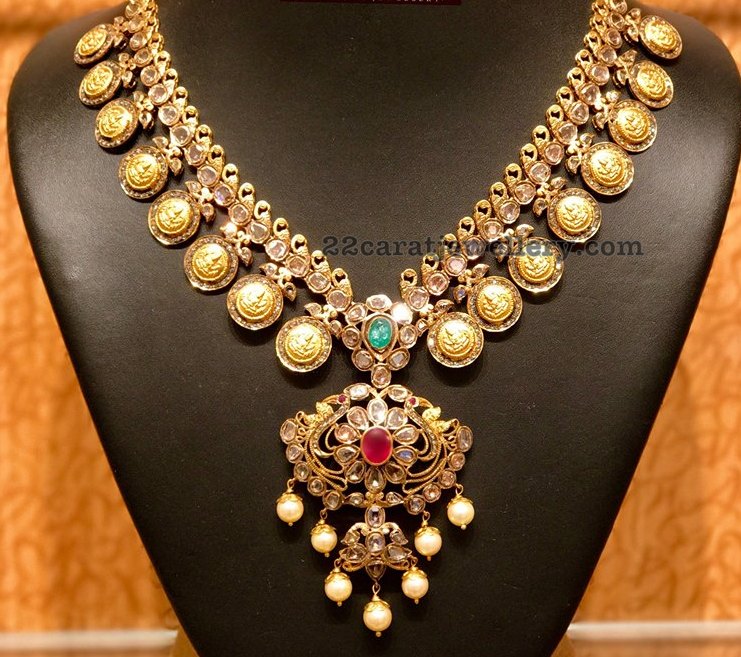 Pachi Necklace with Lakshmi Coins - Jewellery Designs