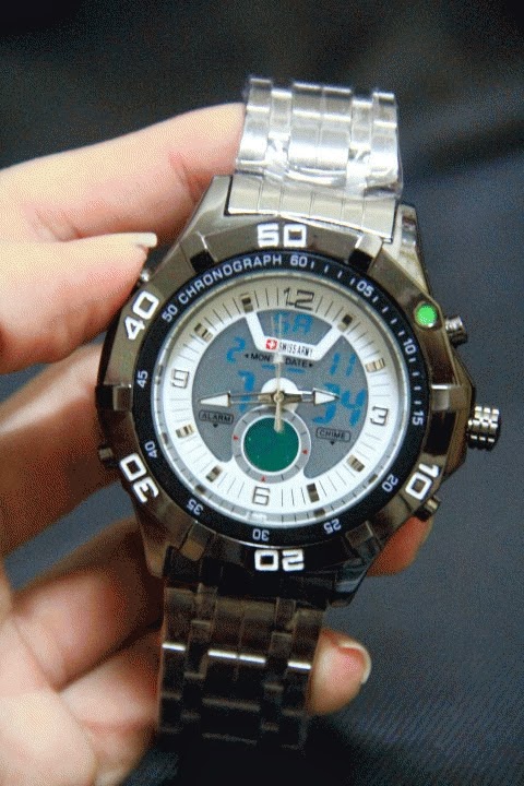 swiss army dual time watch