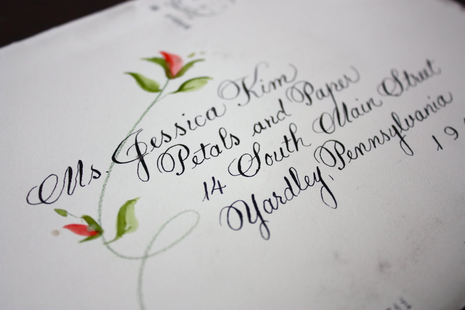 Petals & Paper Boutique Calligraphy Services at the Boutique