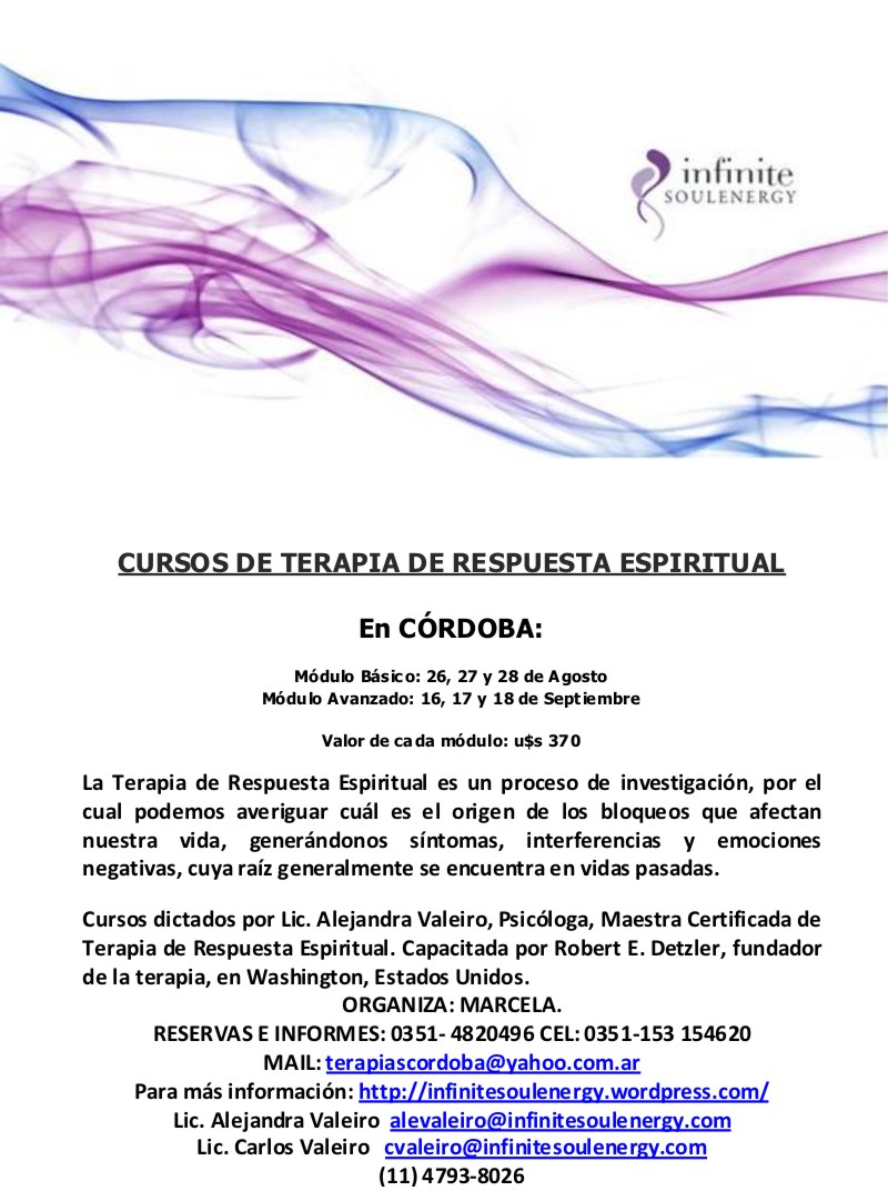 portal terapias cordoba CURSO DE TERAPIA DE RESPUESTA ESPIRITUAL