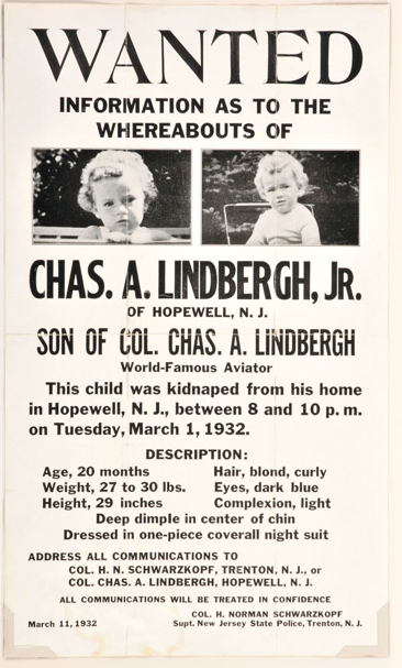 Charles Lindbergh Kidnapping poster 