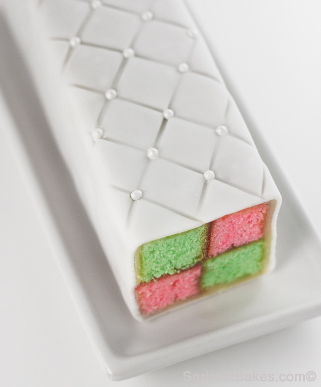 spring battenburg cake sprinkle