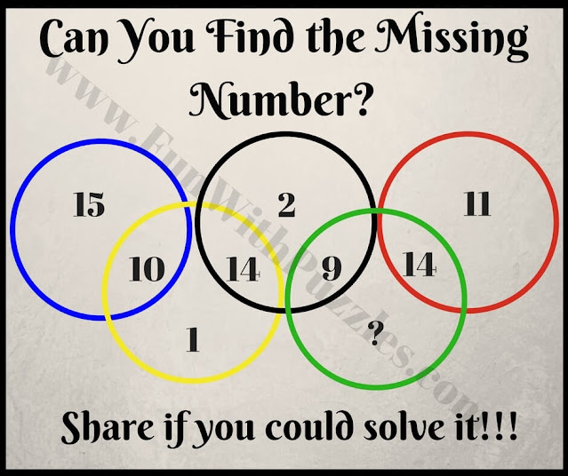 Olympic Rings Missing Number Maths Brain Teaser