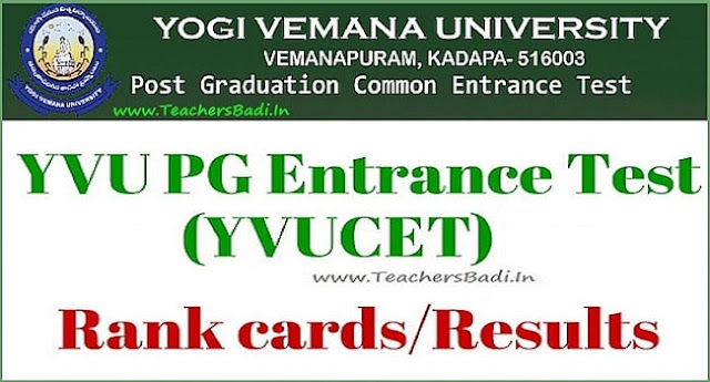 YVUCET 2018 Rank cards,Results,Counselling dates|YVPGCET 2018 yvucet 2018 rank cards,results,yvupgcet counselling dates 2018,certificates verification,pg admissions counselling schedule,hall tickets,www.yvudoa.in