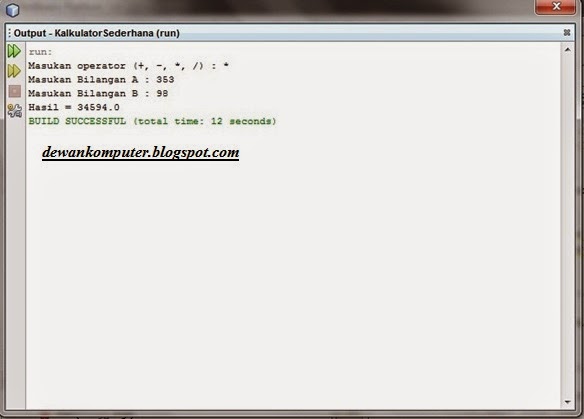 Cara Membuat Kalkulator Sederhana dengan Java ~ Dewan Komputer
