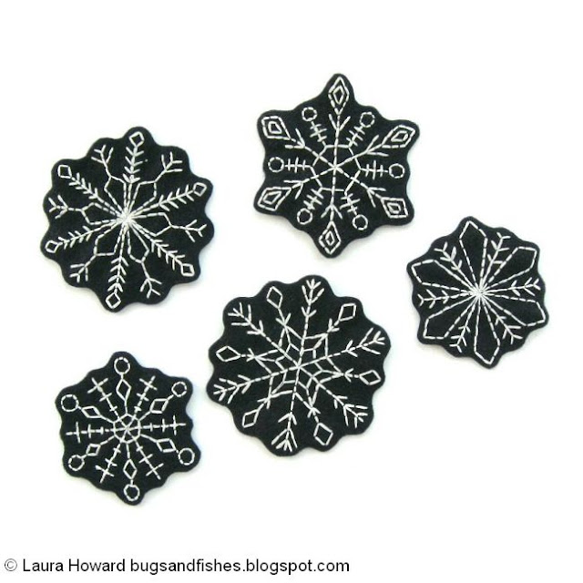 embroidered snowflakes