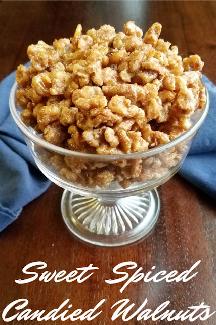Super simple candied walnuts are spiced with the taste of fall, cinnamon, nutmeg and a hint of cloves. They are great on salads, as a garnish or eaten as is! Super simple candied walnuts are spiced with the taste of fall, cinnamon, nutmeg and a hint of cloves. They are great on salads, as a garnish or eaten as is!