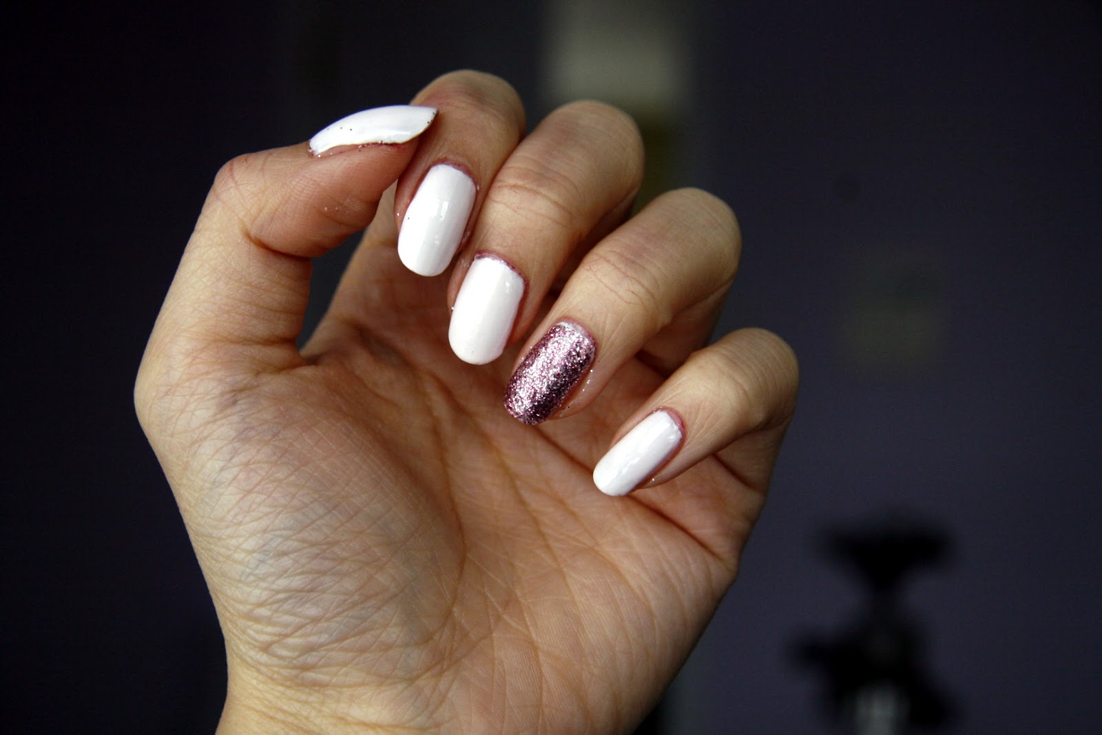 3. Glitter Accent Nail Tips - wide 1