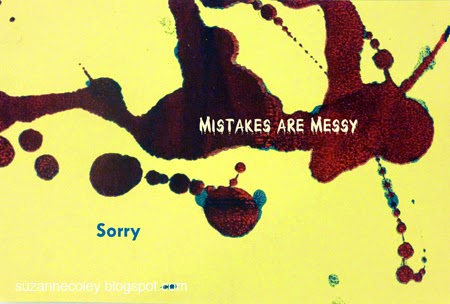 Sorry silkscreen postcard by Suzanne Coley