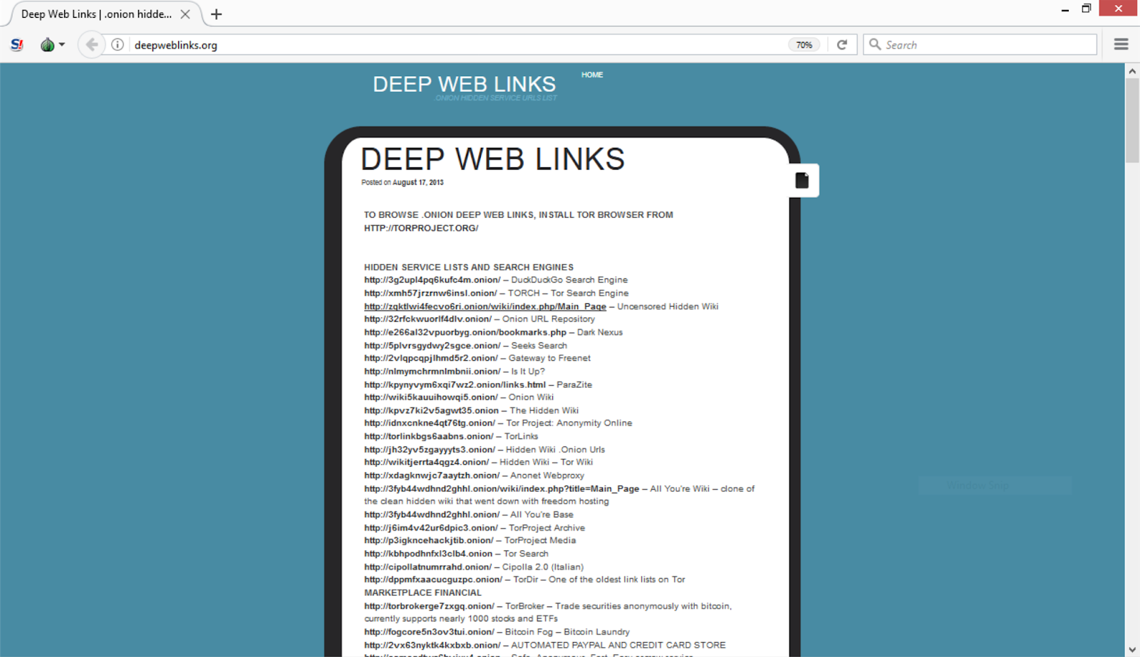 Linked website