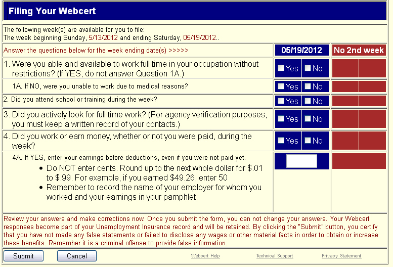 Jobless in Hagerstown Day 14 cert